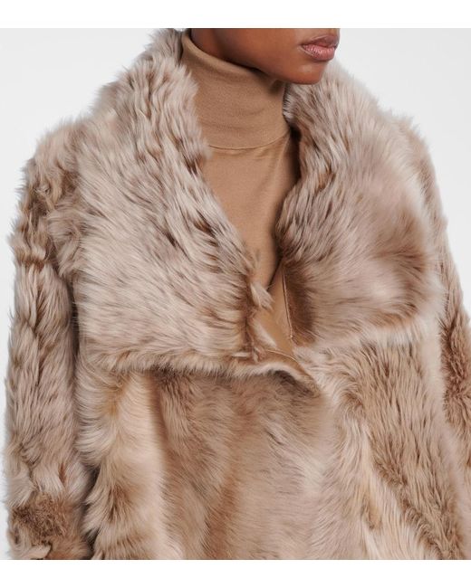 Yves Salomon Natural Reversible Shearling Wrap Jacket