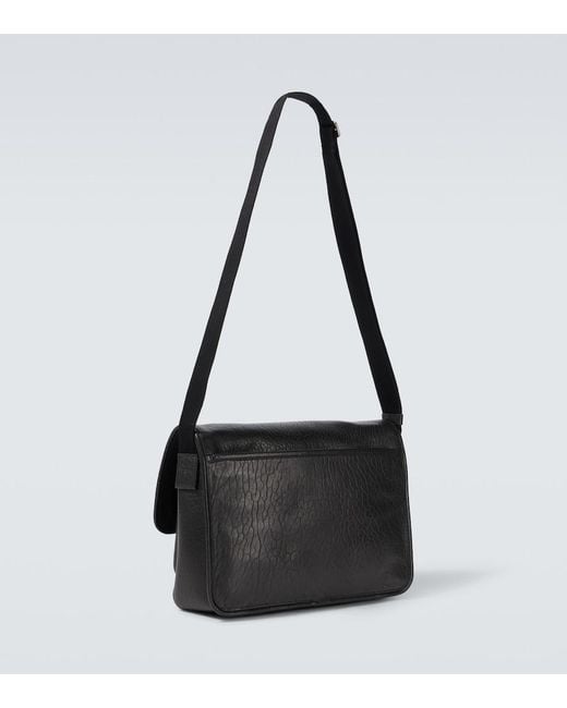 Saint Laurent Black Niki Leather Messenger Bag for men