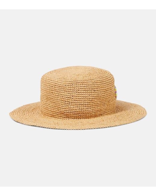 Sombrero de pescador de paja Gucci de color Natural