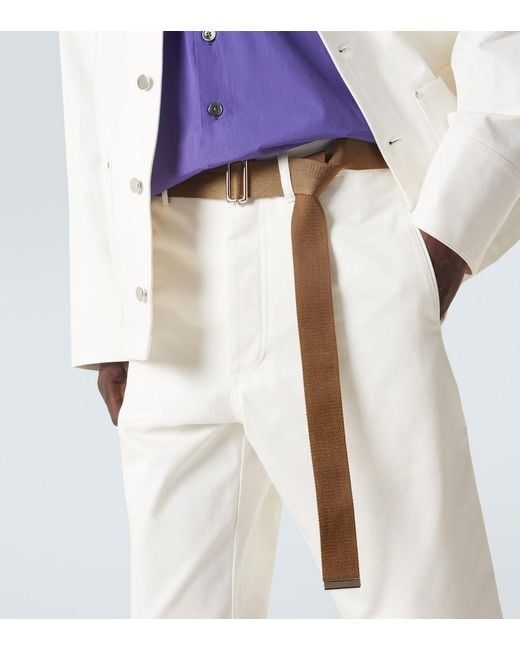 Jeans Rectos Con Cinturon Plan C de hombre de color White