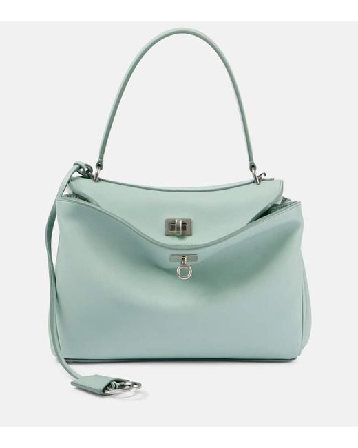 Balenciaga Blue Tote Bag Rodeo Small Aus Leder