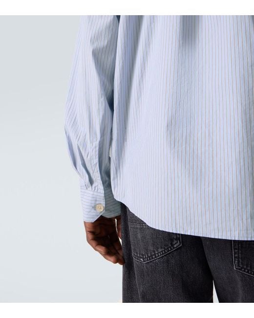 Our Legacy Blue Beyond Striped Cotton Poplin Shirt for men