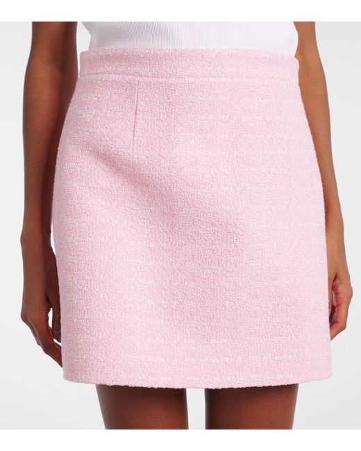 Patou Pink Cotton-Blend Tweed Miniskirt