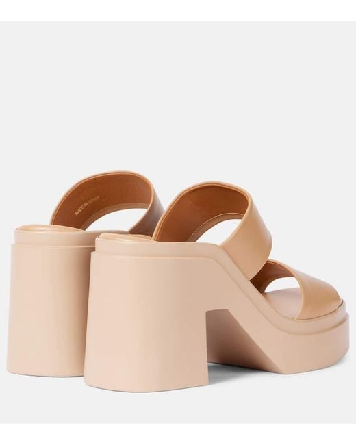 Robert Clergerie Natural Next Leather Platform Sandals