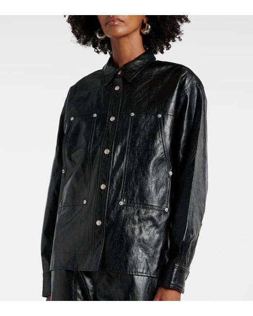 Isabel Marant Black Hemd Abelia Aus Lederimitat