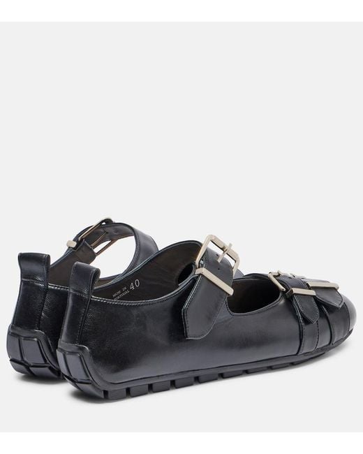 Simone Rocha Black Buckle Ballerina Leather Ballet Flats