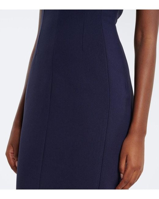 Solace London Blue Arion Asymmetric Crepe Gown
