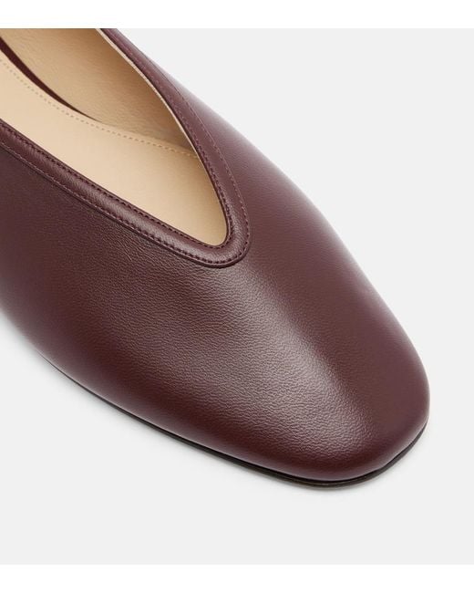 Le Monde Beryl Brown Luna Leather Ballet Flats