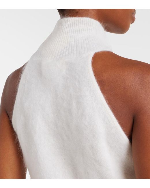 Lisa Yang White Leya Knitted Cashmere Tank Top