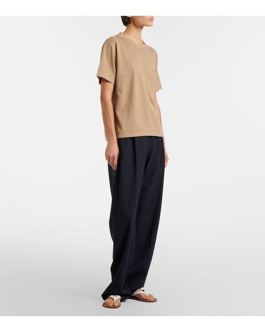 The Row Natural Orlan Cotton And Silk-Blend T-Shirt