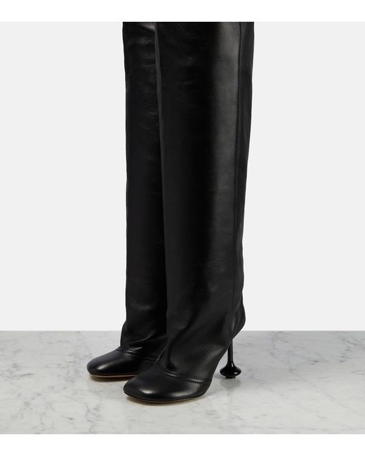 Loewe Black Lambskin Knee-High Boots