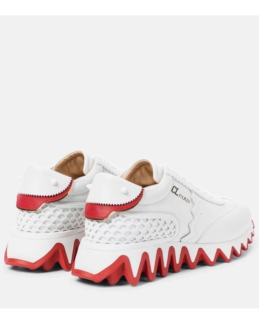 Christian Louboutin Loubi Shark Sneakers Aus Leder Und Stretch-material in White für Herren