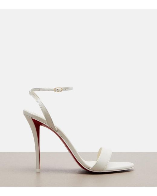 Christian Louboutin White Miss Z Leather Slingback Sandals
