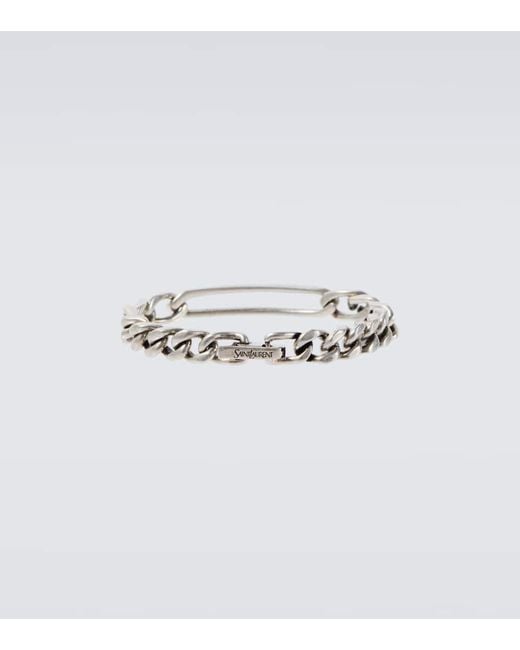Saint Laurent White Logo Chain Bracelet for men
