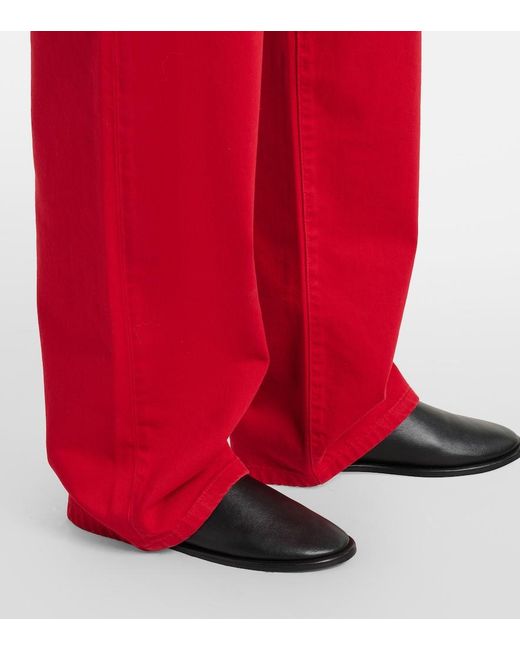 Rohe Red Mid-Rise Wide-Leg Jeans