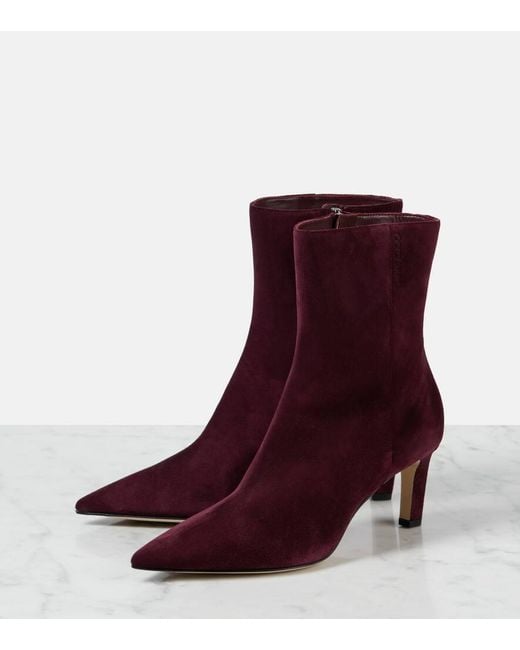 Jimmy Choo Purple Ankle Boots Alizze 65 Aus Veloursleder
