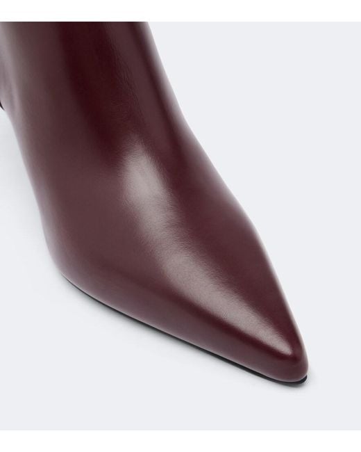 Max Mara Purple Leather Ankle Boots