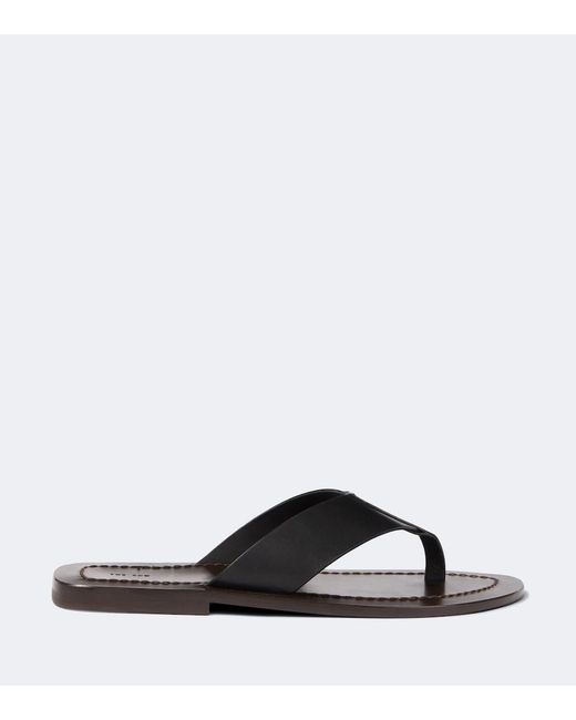 The Row Brown Dan Leather Thong Sandals for men