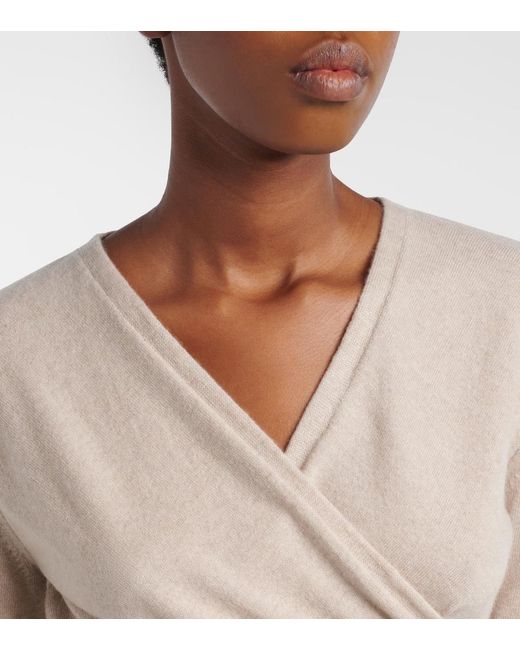Alaïa Natural Cashmere And Wool-Blend Wrap Top