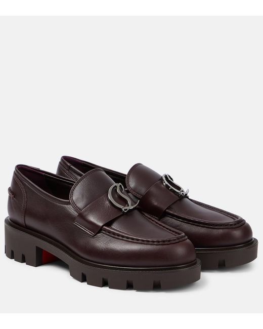 Christian Louboutin Brown Cl Moc Lug Leather Loafers