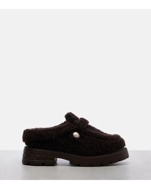 Jimmy Choo Black Shea Shearling Platform Mules