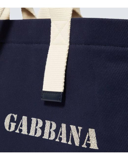 Tote de lona con logo Dolce & Gabbana de hombre de color Blue