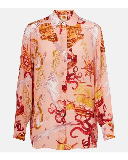 Farm Rio Pink Nautical Wonder Printed Shirt