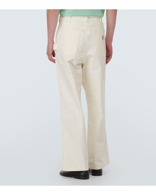 Bode White Knolly Brook Cotton Herringbone Pants for men