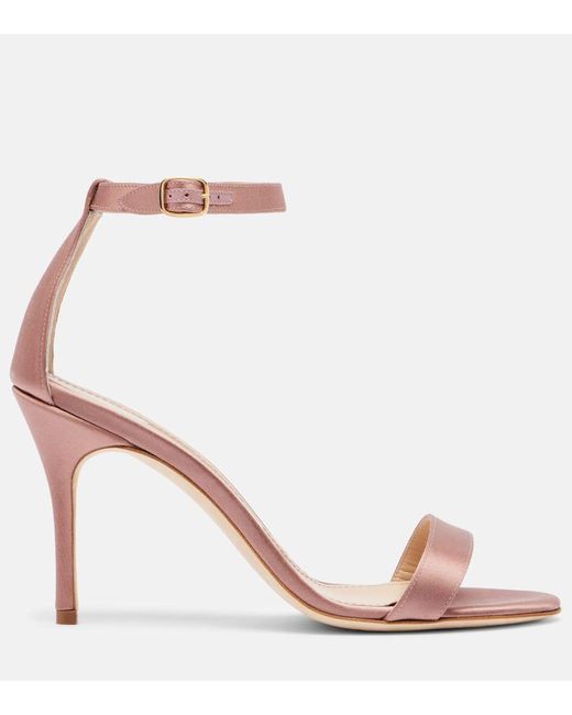 Manolo Blahnik Pink Sandalen Chaos Aus Satin