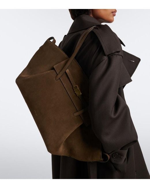 DeMellier London Brown Brooklyn Large Suede Shoulder Bag