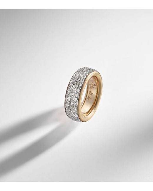 Pomellato White Iconica 18Kt Rose Ring With Diamonds