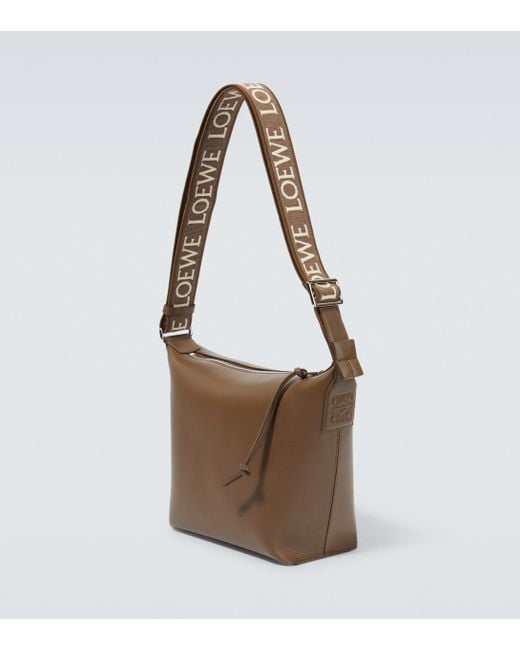Loewe Brown Cubi Small Leather Crossbody Bag for men