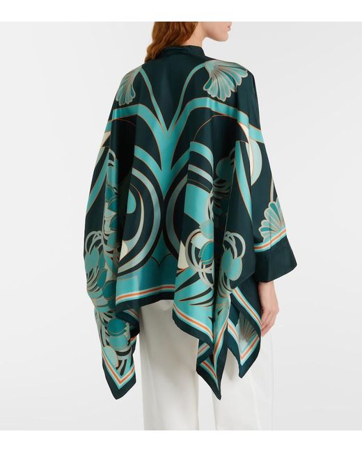 LaDoubleJ Green Foulard Printed Silk Twill Shirt