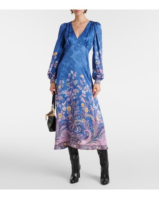 Etro Blue Paisley Midi Dress