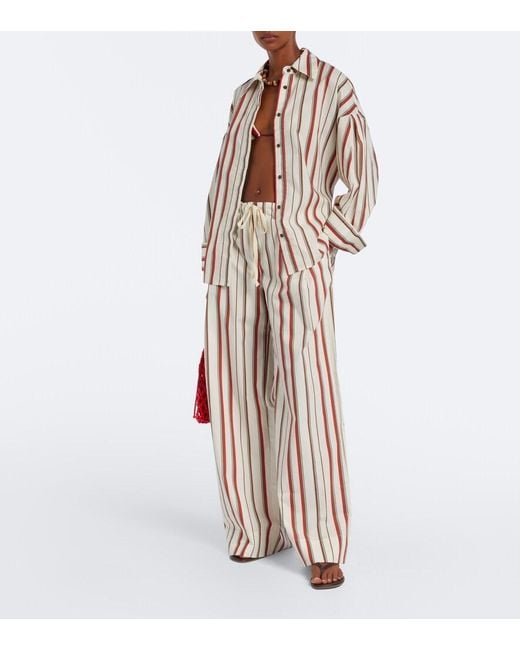 Sir Multicolor Alva Striped Cotton Wide-Leg Pants