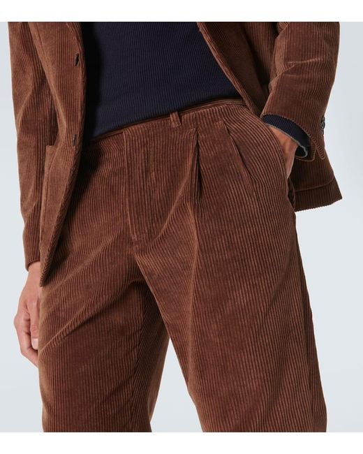 Pantalones Rectos De Pana De Algodon Slowear de hombre de color Brown