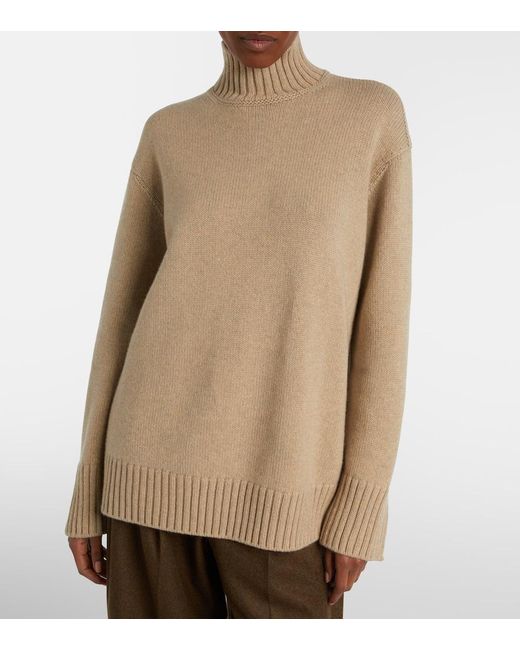 Loro Piana Natural Cashmere Turtleneck Sweater