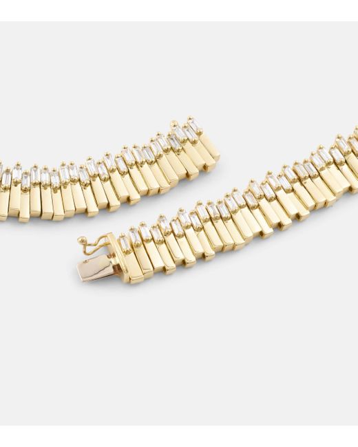Suzanne Kalan Metallic 18kt Gold Tennis Necklace With Diamonds