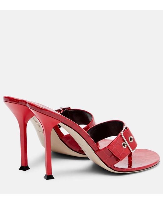 Christen Red Helix 95 Patent Leather Thong Sandals