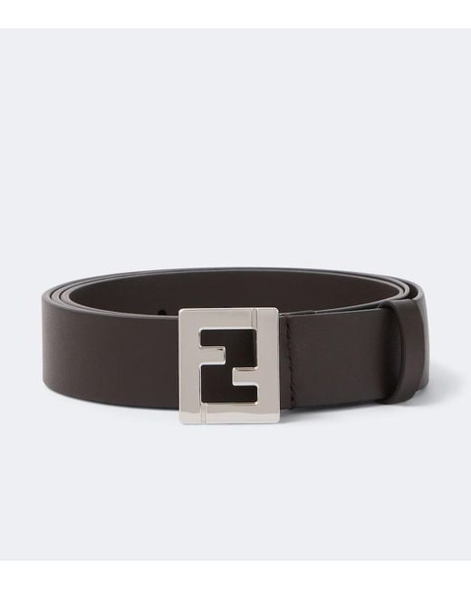 Fendi Black Ff Leather Belt for men