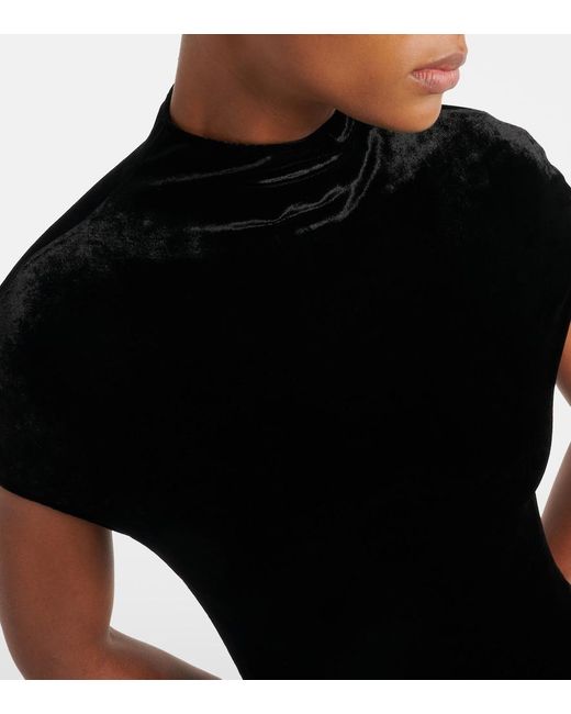 Alaïa Black Velvet And Jersey Cocktail Dress