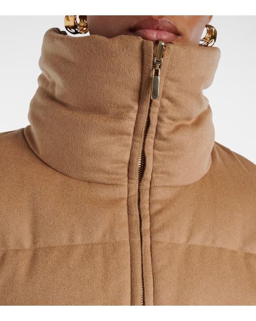 Max Mara Brown Wendbare Daunenjacke Diego Aus Kamelhaar
