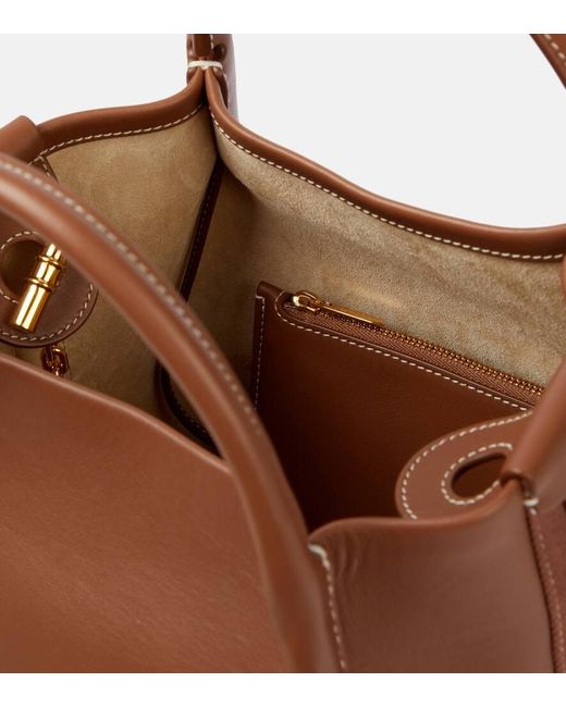 Loro Piana Brown Tote Bale Small Aus Leder