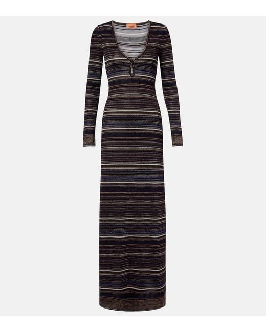 Missoni Black Striped Maxi Dress