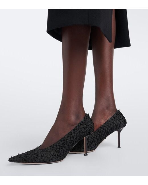 Christen Black Helix Leather Pumps