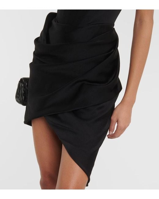 Vivienne Westwood Black Off-Shoulder Bustier Crepe Minidress
