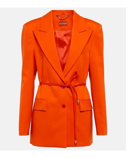 Altuzarra Orange Fenice Wool Blazer