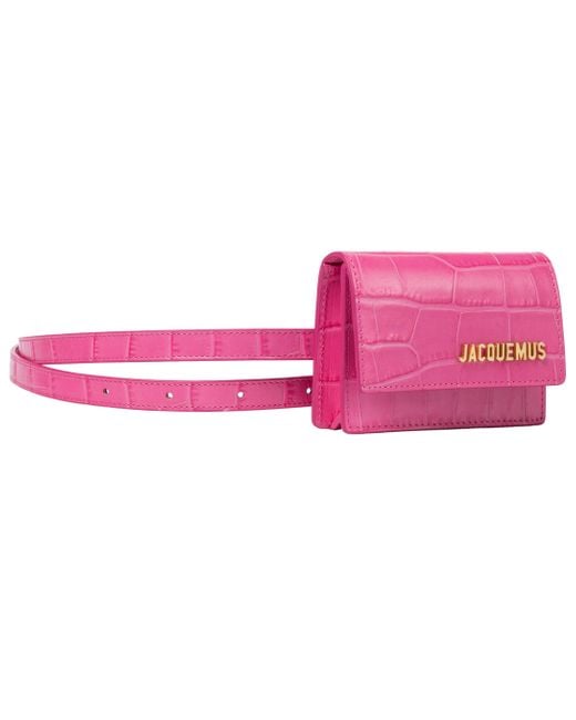 Jacquemus Pink La Ceinture Bello Croc-effect Leather Belt Bag
