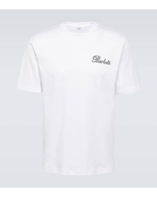 Camiseta Thabor de algodon bordada Berluti de hombre de color White
