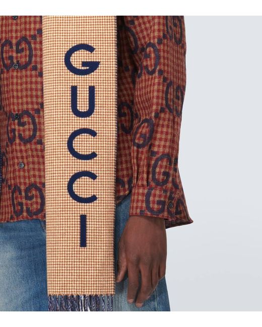 Gucci Schal Aus Woll-Kaschmir-Mischung in Brown für Herren